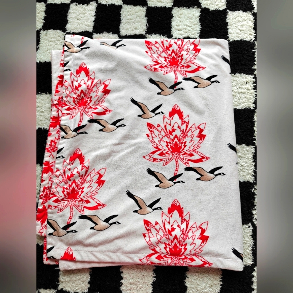 Shania Sunga Designs Maple and  Geese Blanket